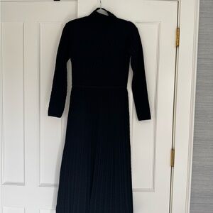 Molli Black Midi Knit Dress in Midnight Small